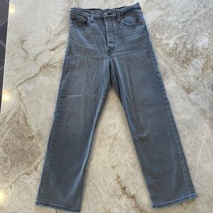 Levi | ribcage straight ankle jeans | light black